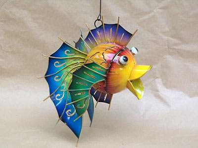 Fish Leaf Bali Metal Candle Holder